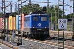 D-EGP 140 853-3 fuhr am 11.08.2026 mit ihrem Containerzug durch den Bahnhof B�chen (ABCH).