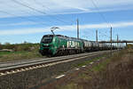 159 253 der Flex Bahndienstleistungen schleppte am 09.04.26 einen Kesselwagenzug durch Brehna Richtung Halle(S).