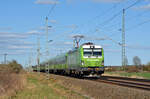 193 443 führte am 06.04.25 den FLX 1249 nach Stuttgart durch Gräfenhainichen Richtung Halle(S).