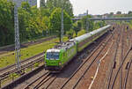 193 431 rollte am 17.06.25 mit dem Leerpark für den FLX 1249 nach Stuttgart durch Berlin Friedrichsfelde Ost Richtung nördlichen Berliner Aussenring.