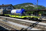 D-GTAX  Sgns 37 80 456 4 114-9 mit 1 Container im Bahnhof Oensingen am 24.07.2026