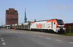 HVLE / ELP 159 244-3 | Anklam Binnenhafen (mein Standort: Fußweg Silostrasse am Discounterparkplatz) | Mai 202