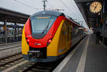 Mittlerweile f�hrt die Hessische Landesbahn (HLB) schon bis Dortmund Hauptbahnhof. Der ET 152 (94 80 1440 152-5 D-HEB / 94 80 1441 152-4 D-HEB / 94 80 1441 652-3 D-HEB / 94 80 1440 652-4 D-HEB) ein vierteiliger Niederflur-Elektrotriebwagen vom Typ Alstom Coradia Continental 2 (XCC MHX) der HLB (Hessische Landesbahn), hat am 21 April 2026 als RE 34 „Dortmund-Siegerland-Express“, (Siegen Hbf - Letmathe - Dortmund Hbf) seinen Ziel- und Endbahnhof Dortmund Hauptbahnhof erreicht. 

Der vierteilige Niederflur-Elektrotriebwagen wurde 2023 von ALSTOM Transport Deutschland GmbH (vormals LHB - Linke-Hofmann-Busch GmbH) in Salzgitter-Watenstedt unter der Fabriknummer D041544-11 gebaut.

Am 27. Mai 2021 erhielt Alstom einen Auftrag zur Lieferung von 32 Coradia Continental Elektrotriebz�gen von der Hessischen Landesbahn GmbH (HLB) erhalten. Die Bestellung teilt sich auf in insgesamt zw�lf 4-Teiler sowie zwanzig 5-Teiler und hat einen Gesamtwert von rund 200 Mio. Euro.

Alstom CORADIA Continental 2 ist ein hochmoderner Elektrotriebzug und die ideale L�sung f�r den Regionalverkehr im mittleren Hessen. Er ist zuverl�ssig, schnell und leise und bietet f�r die Passagiere h�chsten Fahrkomfort, inklusive reichlich Platz f�r Fahrr�der und Gep�ck. Der Coradia Continental erreicht Betriebsgeschwindigkeiten von bis zu 160 km/h und bietet als vier- und f�nfteilige Einheiten 206 bzw. 282 Sitzpl�tze. Verschiedene Mehrzweckbereiche halten ausreichend Platz f�r Rollst�hle, Fahrr�der und Kinderwagen bereit. Die Antriebsausr�stung der Z�ge ist auf dem Dach angeordnet, sodass der Innenraum gro�z�gig gestaltet ist, u.a. mit einem breiten und stufenfreien Gang f�r besseren Fahrgastfluss. Insbesondere wird durch eine angepasste Einstiegsh�he in Verbindung mit zus�tzlichen Schiebetritten ein sehr komfortabler Zugang in das Fahrzeug gew�hrleistet. Der Coradia Continental ist im gesamten Zug mit WLAN, Video�berwachung sowie Laptopanschl�ssen und einem Echtzeit-Fahrgastinformationssystem ausgestattet, das Verbindungsdaten anzeigt.

Verbesserte Barrierefreiheit:
Mit der reduzierten Einstiegsh�he von 60 cm k�nnen mobilit�tseingeschr�nkte Fahrg�ste auch an niedrigen Bahnsteigen barrierefrei ein- und aussteigen. Alle Fahrzeuge sind mit einem Schiebetritt ausgestattet. Dieser dient, je nach Bahnsteigh�he, als Spalt�berbr�ckung zum Bahnsteig oder Trittstufe. Auch Fahrg�ste mit Kinderwagen, Fahrr�dern oder Gep�ck profitieren vom barrierefreien Zugang. Gro�e Piktogramme weisen Fahrg�sten leicht ersichtlich auf die Rollstuhl- und Fahrradbereiche hin.

Alstoms Coradia Reihe von modularen Z�gen profitiert von mehr als 30 Jahren kontinuierlicher Weiterentwicklung und bew�hrten technischen L�sungen. Bisher wurden mehr als 3.300 Coradia Z�ge verkauft und rund 2.900 verkehren zurzeit in D�nemark, Frankreich, Deutschland, Italien, Luxemburg, den Niederlanden, Schweden und Kanada

Diese vierteiligen Triebz�ge setzen sich auch den folgenden Wagenbaureihen zusammen1440.1 – 1441.1 – 1441.6 – 1440.6 und sind so 73.300 mm und haben 8 Fahrmotoren. Die Triebz�ge haben konventionelle Enddrehgestelle und Jakobs-Drehgestelle zwischen den Mittelwagen

TECHNISCHE DATEN:
Hersteller: Alstom Transport Deutschland GmbH (Salzgitter-Watenstedt)
Baureihe: 1440.1
Art: vierteiliger Niederflur-Elektrotriebwagen
Fahrzeugbestand der HLB :12 (XCC MHX) / 22 (XCC SHU)
Spurweite: 1.435 mm
Achsfolge: Bo’(Bo’)(2’)(Bo’)Bo’ in Klammern Jakobs-Drehgestelle
L�nge �ber Kupplung: 73.300 mm
Drehzapfenabst�nde: 15.550 mm / 2 x 16.400 mm / 15.550 mm
Achsabstand in den Enddrehgestellen: 2.440 mm
Achsabstand in den Jakobsdrehgestellen: 2.700 mm
Treib- und Laufraddurchmesser: 850 mm (neu) / 780 mm (abgenutzt)
Breite: 2.920 mm
Maximale H�he (�ber SO): 4.280 mm
Einstiegh�he (�ber SO): ca. 600 mm
Eigengewicht: ca. 145 t
Minimaler befahrbarer Gleisbogen Werkstatt/Betrieb: 100/150 m
Stromsystem: 15 kV / 16,7 Hz
H�chstgeschwindigkeit: 160 km/h
Dauerleistung: 2.000 kW
Max. Stundenleistung: 2.880 kW
Fahrgastsitzpl�tze: 206 (davon 14 in der 1. Klasse)
Niederfluranteil: ca. 89 %
Fahrgasteinstiegst�ren je L�ngsseite: 4
Bremse: KB C-el-pn-R-A-E-Mg (D)
