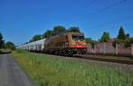 HSL Bombardier Traxx 185 597-2 mit GATX Wagen am 23.06.20 in Rodenbach
