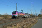 2019 307 der HSL schleppte am 01.03.26 einen BLG-Autozug durch Wittenberg-Labetz Richtung Dessau.