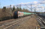 HSL 2019 314 mit Kesselwagen Richtung Weimar, am 27.03.2026 in Erfurt-Bischleben.