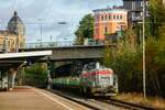 KAF Falkenhahn 4120 001-7 mit Schotterzug in Wuppertal, November 2023.