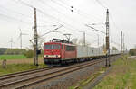 155 060 der LDK schleppte am 01.04.24 einen Containerzug der tschechischen Upline durch Wittenberg-Labetz Richtung Dessau.