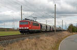 Mit einem Silozug am Haken rollte 155 191 der LDK am 26.01.25 durch Wittenberg-Labetz Richtung Dessau.