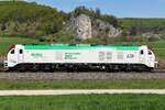 Leipziger Eisenbahnverkehrsgesellschaft mbH, Leipzig [D] mit der Eurodual Lok  2159 228-6  [NVR-Nummer: 90 80 2159 228-6 D-ELP] zwischen Dollnstein und Breitenfurt am 25.4.26