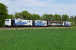 Lokomotion 139 310 + 151 056 + Schrott + 139 312 von Kufstein nach München Ost Rangier. Einige Tage später gingen die 151er in Richtung Hanau zum neuen Besitzer Konrail. 4 Mai 2026 bei Eglharting.