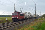 Im letzten Tageslicht des 12.10.25 schleppte 155 219 der MAED einen Silozug durch Wittenberg-Labetz Richtung Magdeburg.