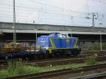Mittelweserbahn ,MWB V1202 mit GZ , beladen mit Schienen im  Dortmunder Hbf., beim rangieren.(25.04.2008)