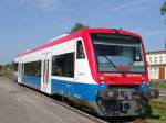 PEG80137 von Pritzwalk nach Neustadt(Dosse) kurz vor der Ausfahrt im Bahnhof Pritzwalk.Aufgenommen am 04.05.08