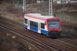 MÜHLENBECKER LAND (Landkreis Oberhavel), 05.12.2009, VT 650.08 der Prignitzer Eisenbahn als RB12 nach Templin Stadt auf Vorbeifahrt am S-Bahnhof Schönfließ