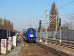 563 008 fährt auf der RB27 in den Bahnhof Karow ein.
Im Hintergrund eine S-Bahn der BR 481 und eine unbekannt gebliebene BR 294.

Berlin Karow, der 19.03.2025