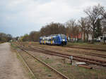 563 059 f�hrt zur�ck auf der RB54 nach L�wenberg als RB 55663.
Rheinsberg, der 18.04.2026.