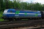 Lok 14 (Re 481 004-0) der NIAG (Niederrheinischen Verkehrsbetriebe) im Lokportrait in Gremberg am 19. Mai 2009. Sie entspricht technisch der DB-Baureihe 145.