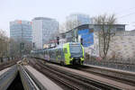 Nordbahn ET 6.07 erreicht hier aus Richtung HBF kommend am 10.2.2026 um 09.09 Uhr den Bahnhof Hamburg-Dammtor. 