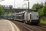 203 007-0 oak-capital mit Autotransportzug in Hamburg Harburg, Mai 2014.