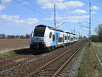 ODEG 4746 805 kam als RE Züssow-Rostock,am 17.April 2020,in die Station Groß Kiesow.
