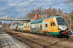 445 103 im Bahnhof Dabendorf am 01. März 2026 aus Berlin kommend.</p>
Im Hintergrund über der OL ist eine vorbeifliegende Krähe zu sehen (kein Fleck). 