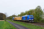 248 105-9 und 248 106-8 (PRESS) mit einem Fahrwegmesszug von DB Netz Instandhaltung in B�nen Nordb�gge, 12. April 2026
