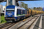 D-PRESS 223 144-7 fuhr am 20.04.2026 mit ihrer Hochleistungs-Bettungsreinigungsmaschiene vom Lübeck-Dänischburger Gbf (ALD G) kommend in Richtung des Lübecker Hgbf (ALR). Hier am Haltepunkt  Lübeck-Dänischburg IKEA  (ALD A).