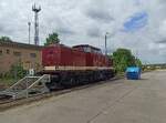 Die Press 204 354-5 ( 9880 3202 354-7 D-PRESS ) sonnt sich im Holzbahnhof Gera am 21.5.2026