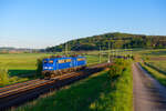 140 837 Press  140 046  und 140 806 Press  140 017  als Lokzug bei Oberdachstetten Richtung Ansbach, 14.05.2022