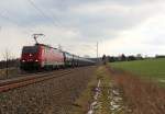 189 800 (PRESS) zu sehen am 26.02.16 mit einem Kesselzug an der Schöpsdrehe bei Plauen/V.