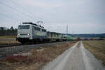 139 558 Railadventure mit drei finnischen Vectrons bei Oberdachstetten Richtung Würzburg, 05.03.2022