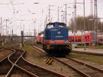 Am 23.03.2014 stand die 293 002 von Raildox im Bw Stendal abgestellt.Foto entstand vom Bahnsteig 7.
