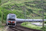 193 167 mit Kesselwagen am 25.05.2024 bei Oberwesel