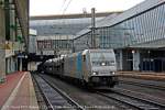 186 691-3 Railpool PCT mit Autotransportzug in Kassel-Wilhelmsh�he, Februar 2014.