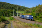 151 123 Railsystems RP und 151 070 Railsystems RP als Lokzug bei Sterbfritz Richtung Fulda, 22.09.2021