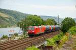 RBH 145 066-7 mit Kesselzug in Oberwesel am Rhein, Juni 2019.