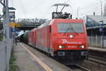 RHC Doppeltraktion   185 584-0/2052  [NVR-Number: 91 80 6185 584-0 D-RHC] +   185 587-3/2055  [NVR-Number: 91 80 6185 587-3 D-RHC] mit Kesselwagenzug (leer) Richtung Stendel am 09.12.18 Bf. Berlin-Hohenschönhausen.