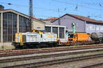 SGL V150.03 (92 80 1293 509-6 D-SGL) pausierte am 04.06.2023 mit einem Sp�lzug am ehem. Bw W�rzburg Hbf.