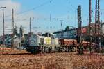 Schweerbau 4185 136-3 Nexrail DE18 mit Schotterzug in Wuppertal, Februar 2026.
Standort Parkplatz mit Tele fotografiert.