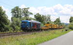 Spitzke 248 028 mit einem Bauzug Richtung Erfurt, am 04.08.2025 bei Bad Hersfeld.