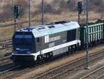 Voith Maxima 40 CC, 9280 1264 009-2 D-STARK im neuen Farbkleid der Starkenberger Baustoffwerke in Gera am 16.3.2025