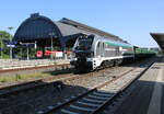 Die 159 213 der Starkenberger Gruppe zog am 14.06.2025 in Gera Hbf Eamnos-Wagen Richtung Kayna.