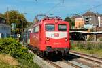 TRI 110 198-9 mit TRI-Dostosteuerwagen in Wuppertal, August 2026.