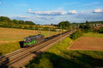 193 274 ELL/TXL  We love to connect  mit einem leeren KLV-Zug bei Siegelsdorf Richtung Würzburg, 01.09.2021