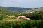 193 234 ELL/TXL mit einem KLV-Zug bei Obersinn Richtung Gemünden, 22.09.2021