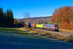 193 640 MRCE/TXL  Connected By Rail  und 193 558 ALTU/TXL  Natural Talent  mit einem KLV-Zug bei Dollnstein Richtung Ingolstadt, 23.11.2021