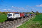 193 617 ATLU/TXL  Friedensbewegung  mit einem KLV-Zug bei Uffenheim Richtung W�rzburg, 28.04.2022