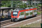 VIAS VT 104.1 ist hier am 5.7.2006 aus Frankfurt in Eberbach angekommen.