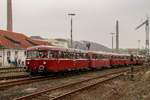 VEB/AKE Schienenbus zu Gast im Eisenbahnmuseum Bochum Dahlhausen, April 2018.
